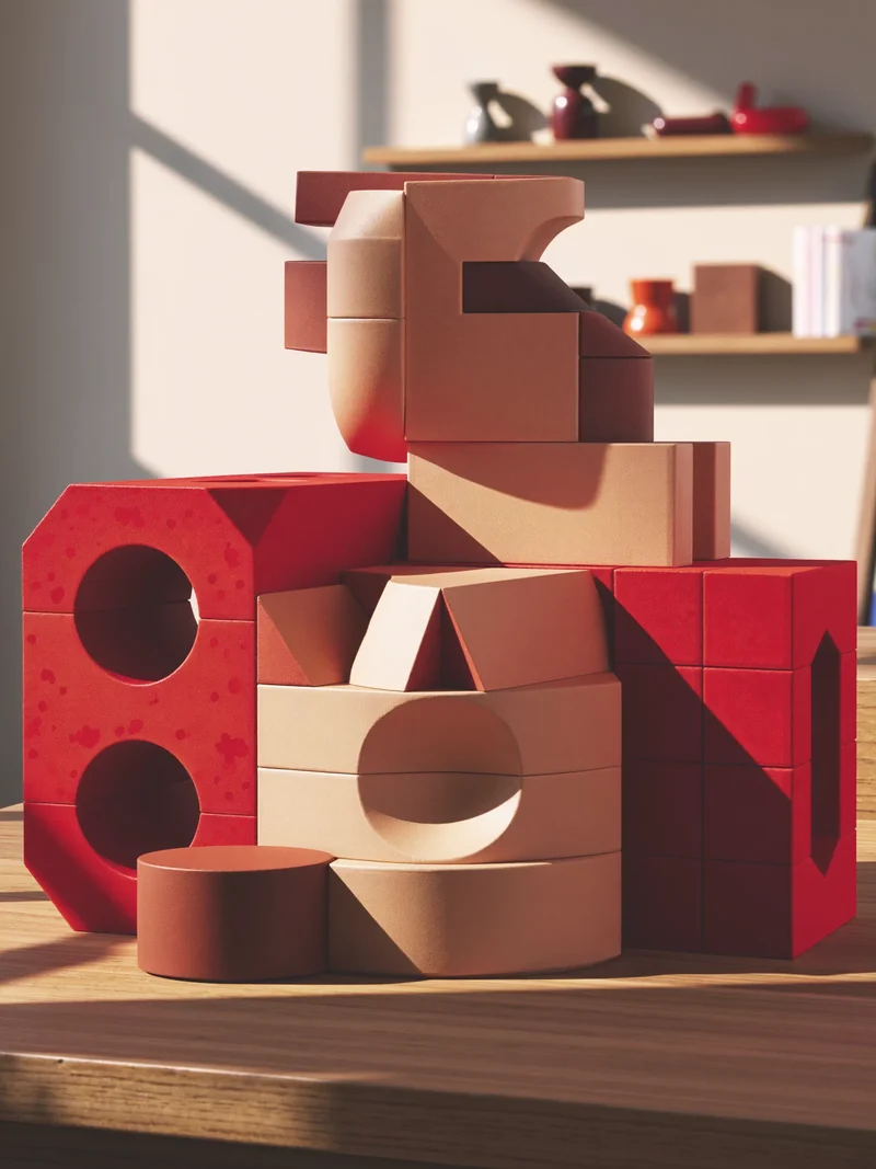 Ilustrace konceptu modulární geometrické stavebnice
